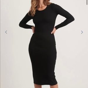 MARINE LAYER Long Sleeve Ribbed Midi